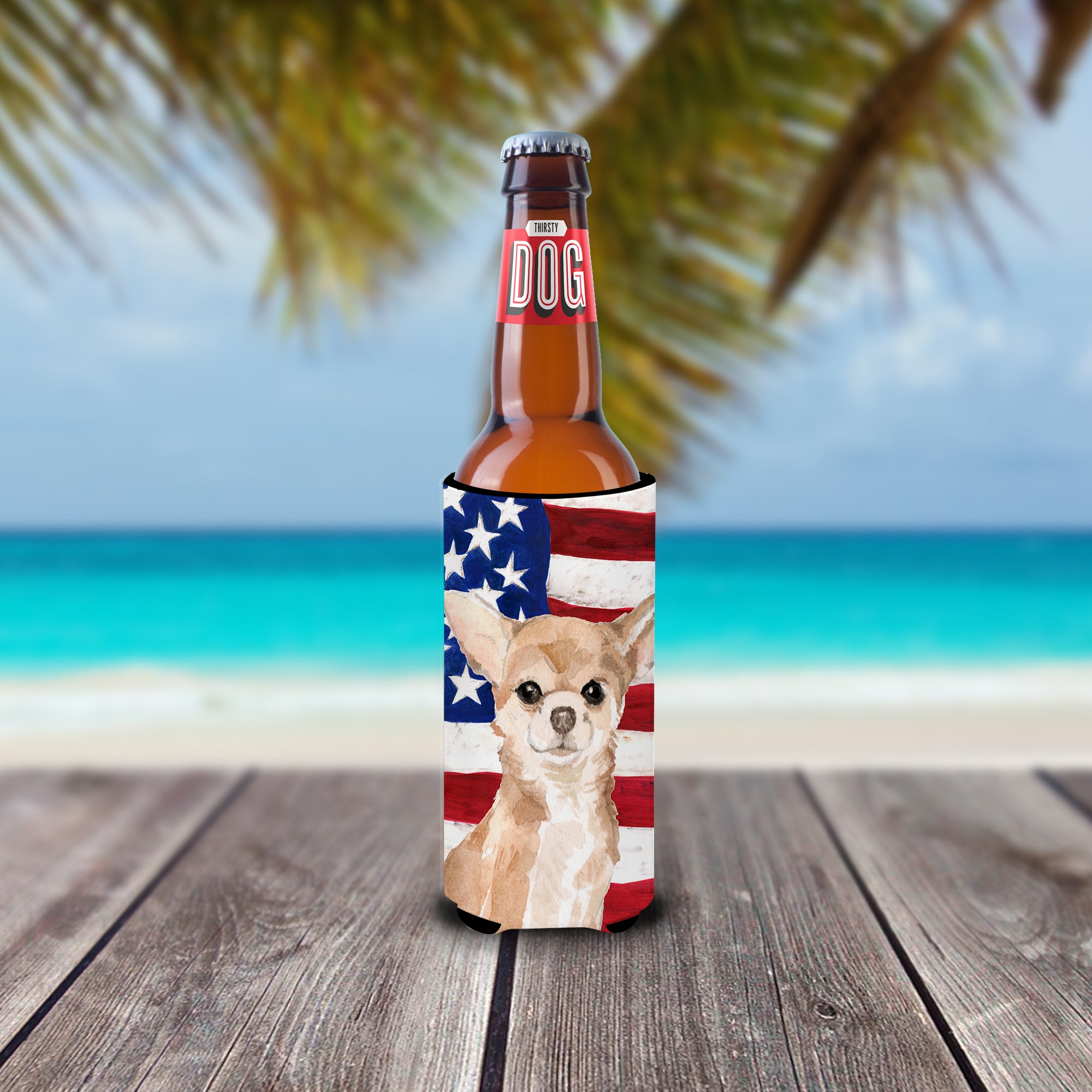 Chihuahua Patriotic  Ultra Hugger for slim cans BB9376MUK