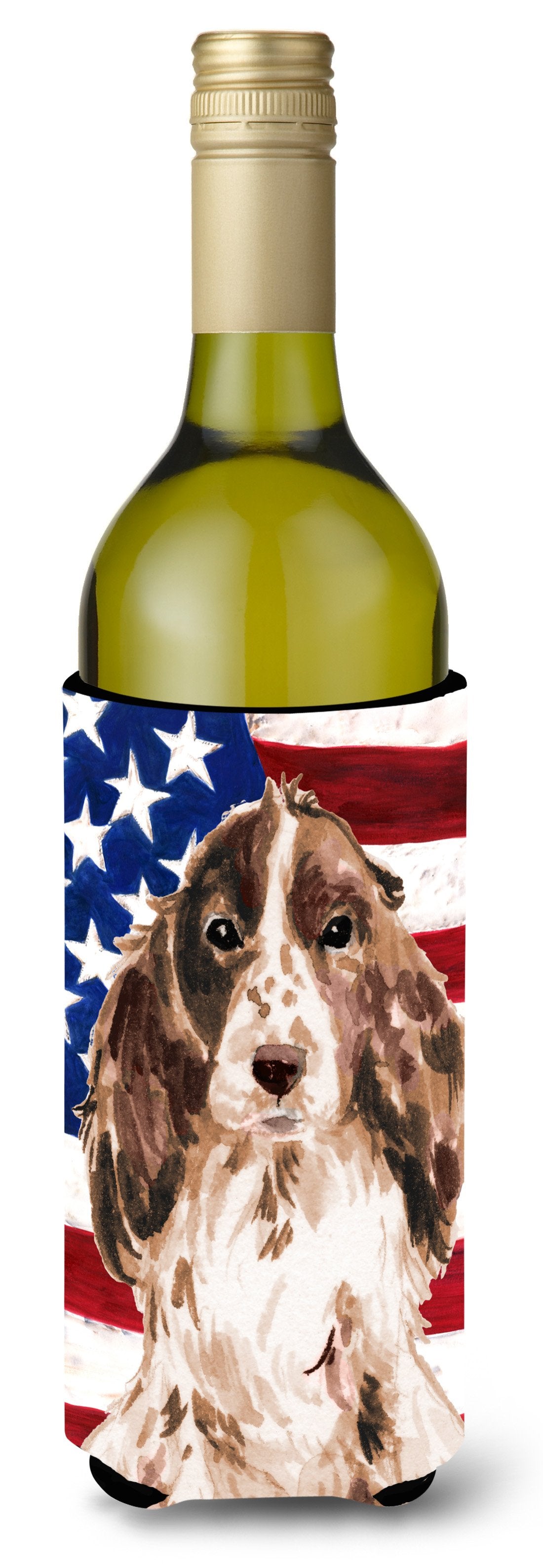 Brown Parti Patriotic Wine Bottle Beverge Insulator Hugger BB9377LITERK by Caroline&#39;s Treasures