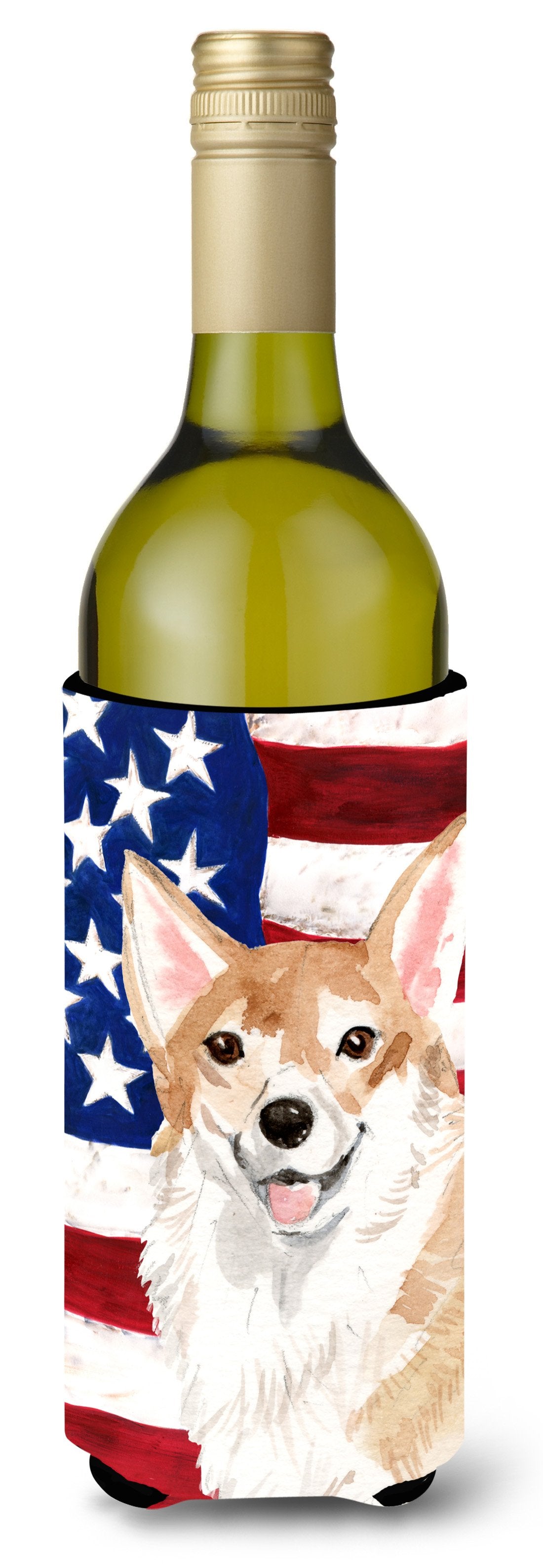 Corgi Patriotic Wine Bottle Beverge Insulator Hugger BB9379LITERK by Caroline&#39;s Treasures