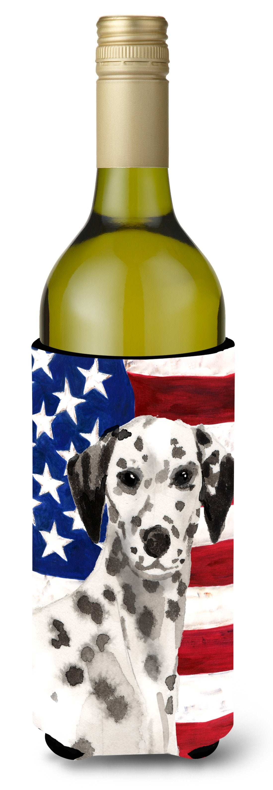 Dalmatian Patriotic Wine Bottle Beverge Insulator Hugger BB9380LITERK by Caroline&#39;s Treasures