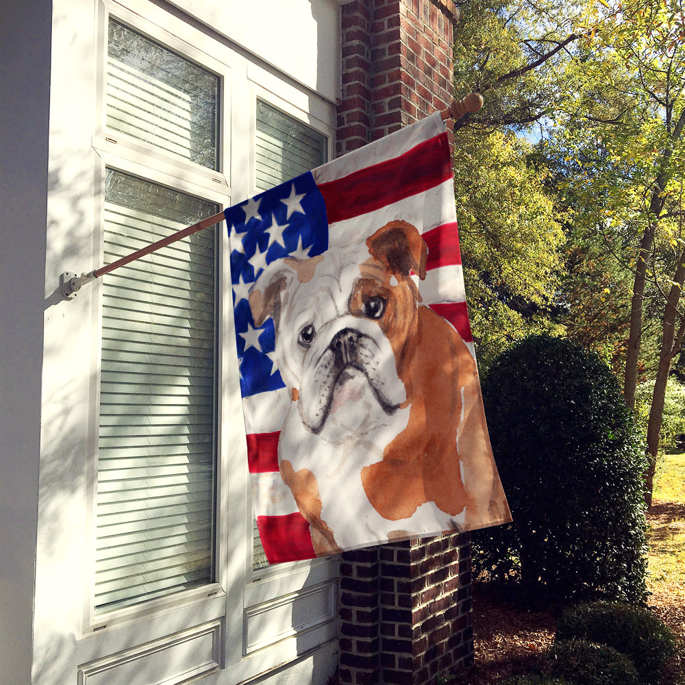 English Bulldog Patriotic Flag Canvas House Size BB9381CHF