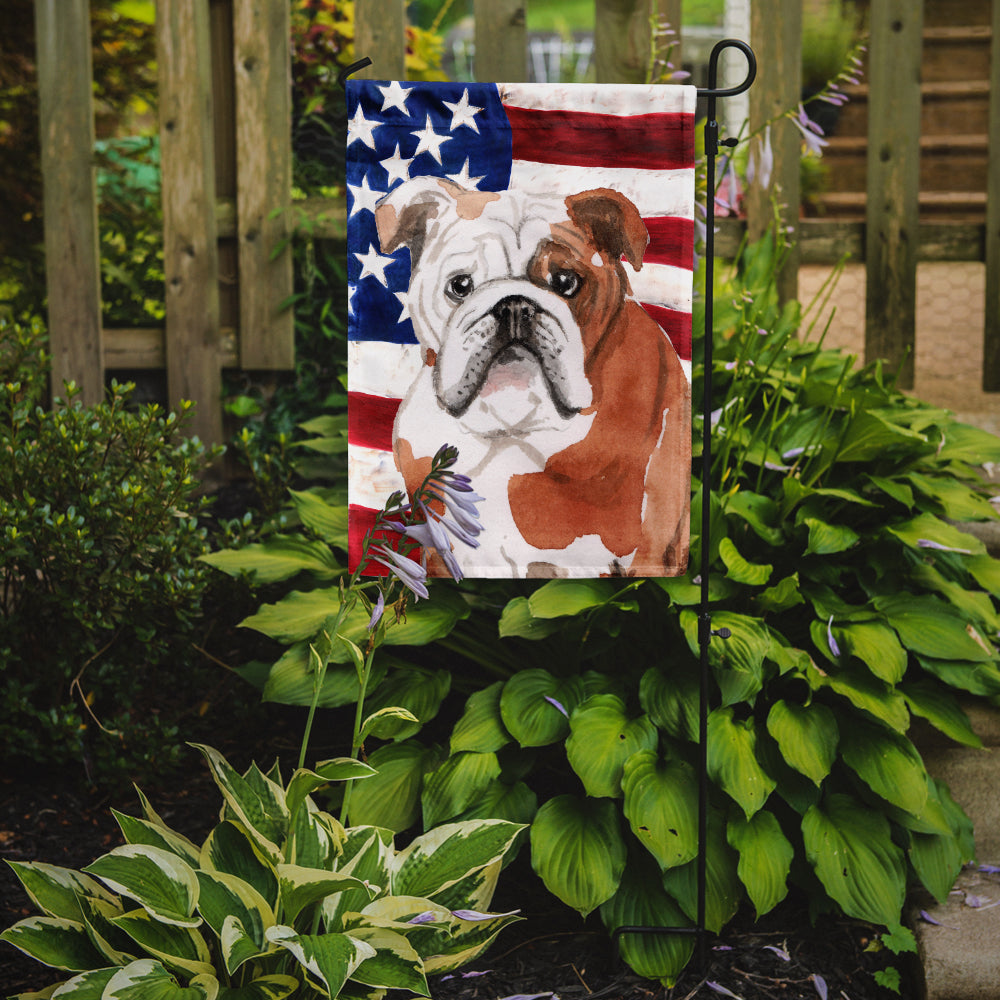 English Bulldog Patriotic Flag Garden Size BB9381GF