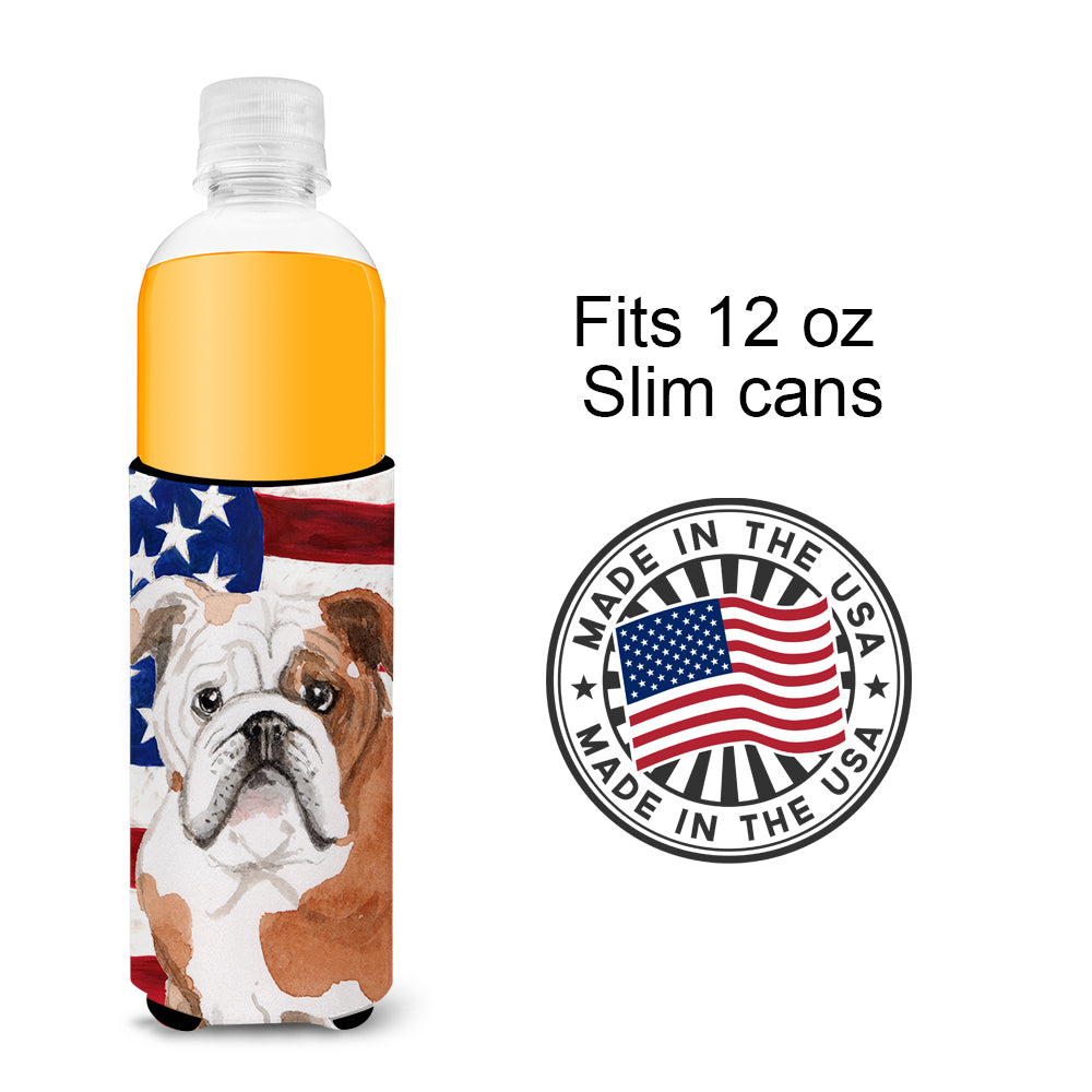 English Bulldog Patriotic  Ultra Hugger for slim cans BB9381MUK