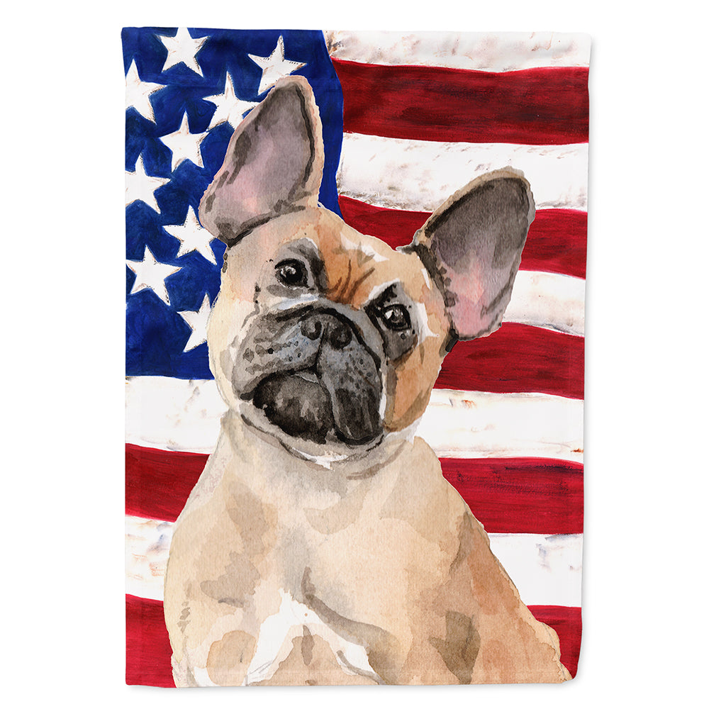 Fawn French Bulldog Patriotic Flag Canvas House Size BB9382CHF