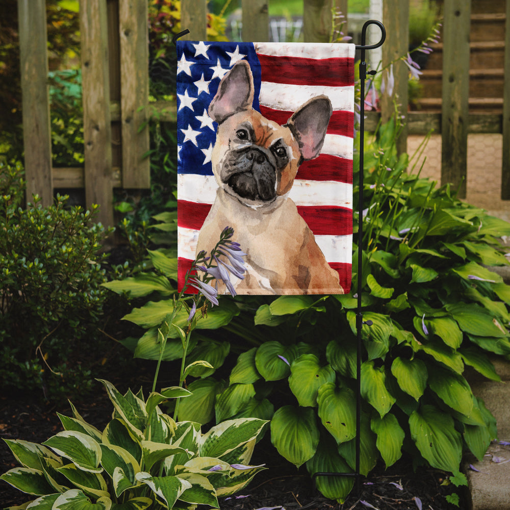Fawn French Bulldog Patriotic Flag Garden Size BB9382GF
