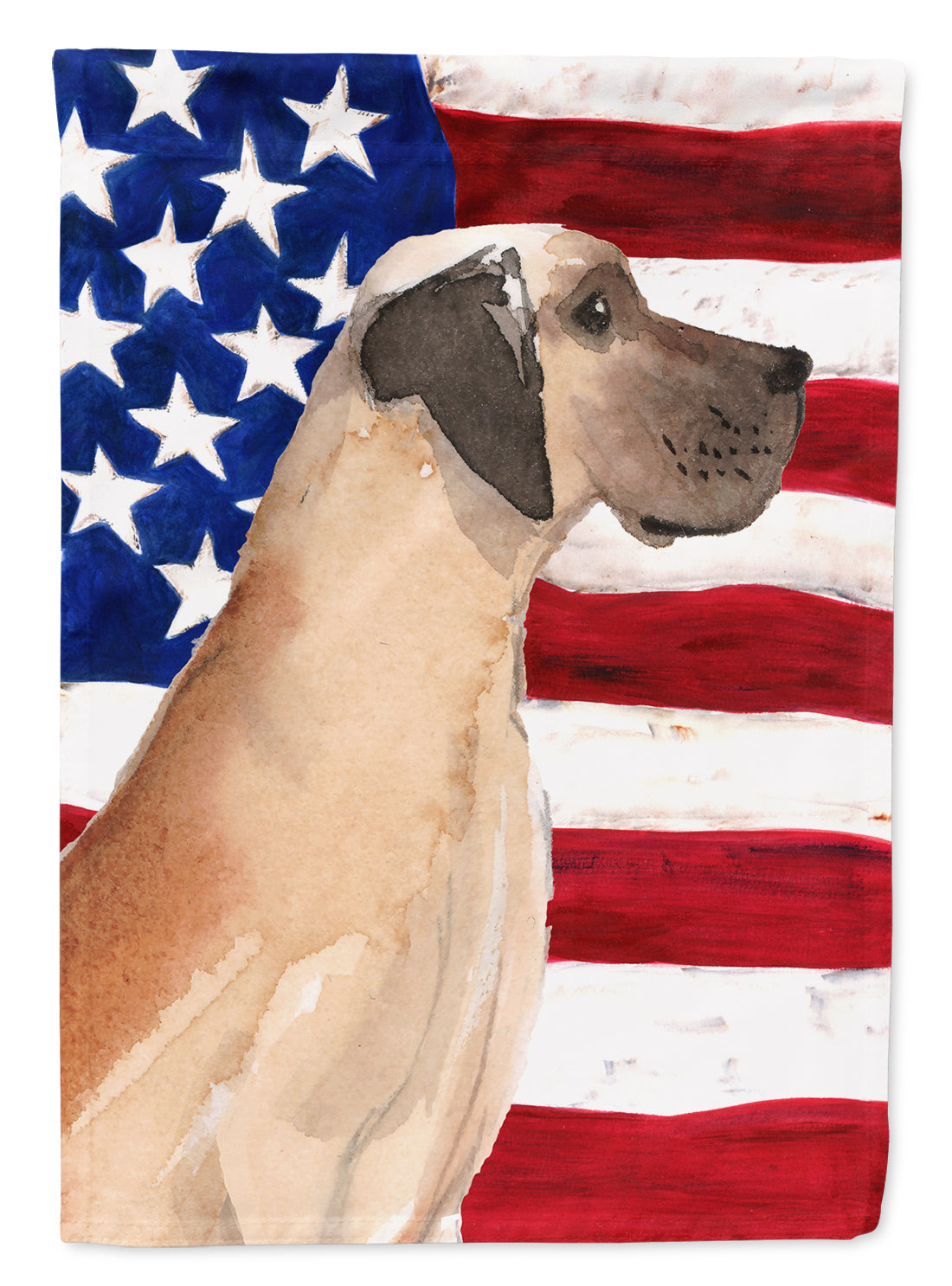 Fawn Natural Great Dane Patriotic Flag Garden Size BB9384GF  the-store.com.