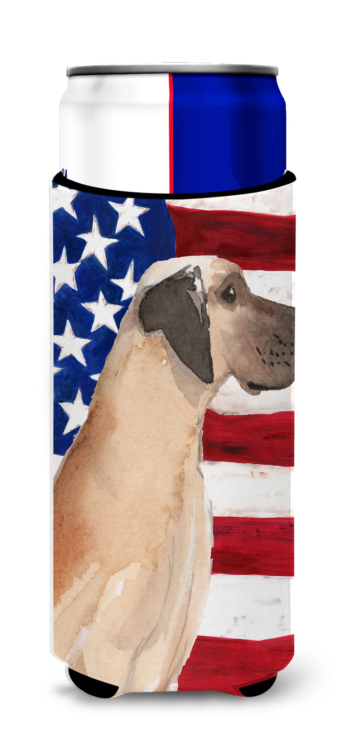 Fawn Natural Great Dane Patriotic  Ultra Hugger for slim cans BB9384MUK  the-store.com.