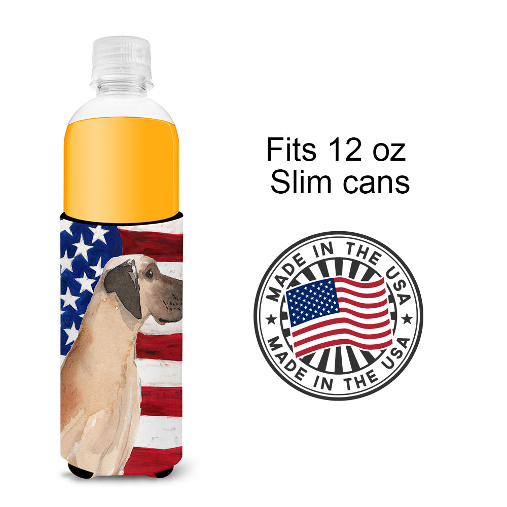 Fawn Natural Great Dane Patriotic  Ultra Hugger for slim cans BB9384MUK