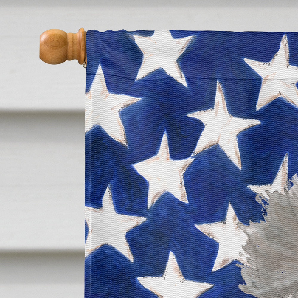 Grey Standard Poodle Patriotic Flag Canvas House Size BB9385CHF