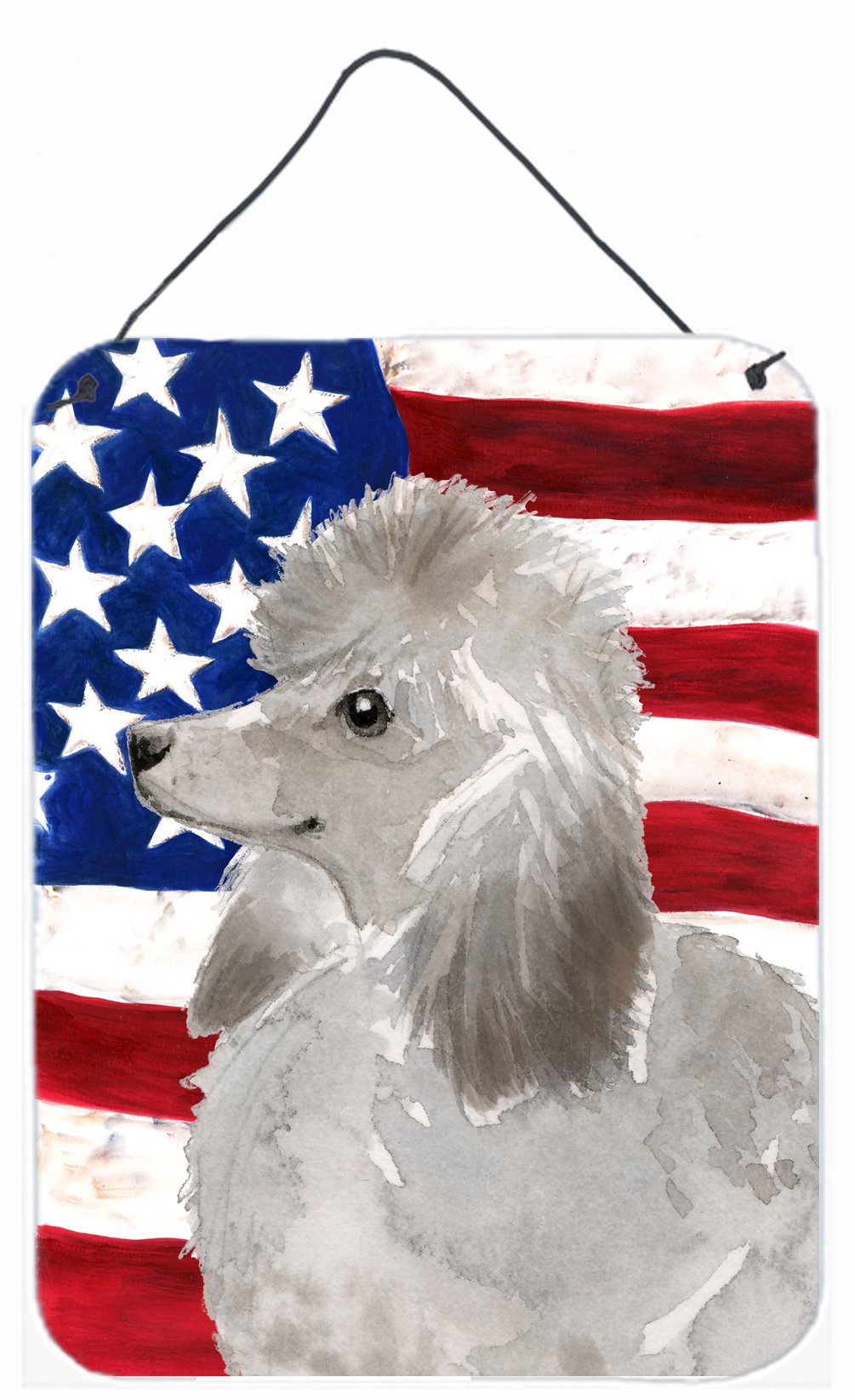 Grey Standard Poodle Patriotic Wall or Door Hanging Prints BB9385DS1216 by Caroline&#39;s Treasures