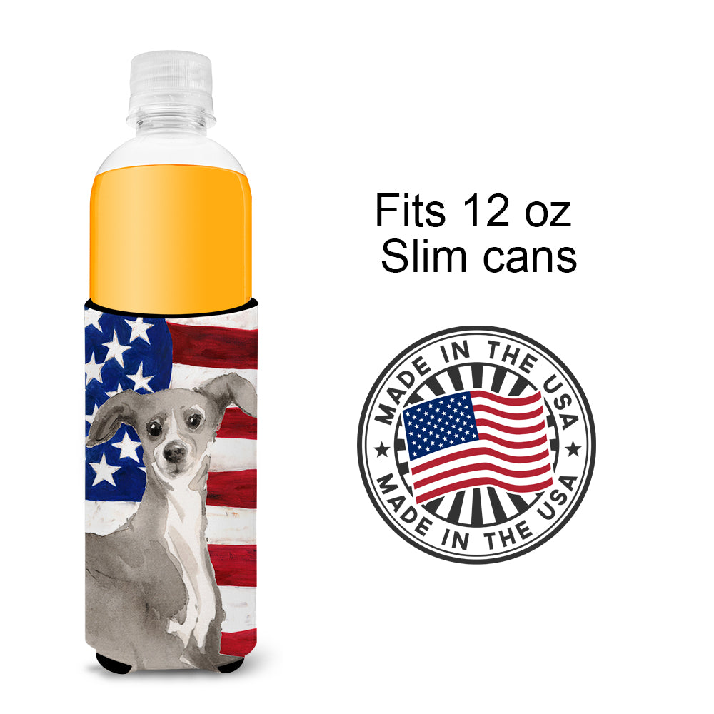 Italian Greyhound Patriotic  Ultra Hugger for slim cans BB9387MUK