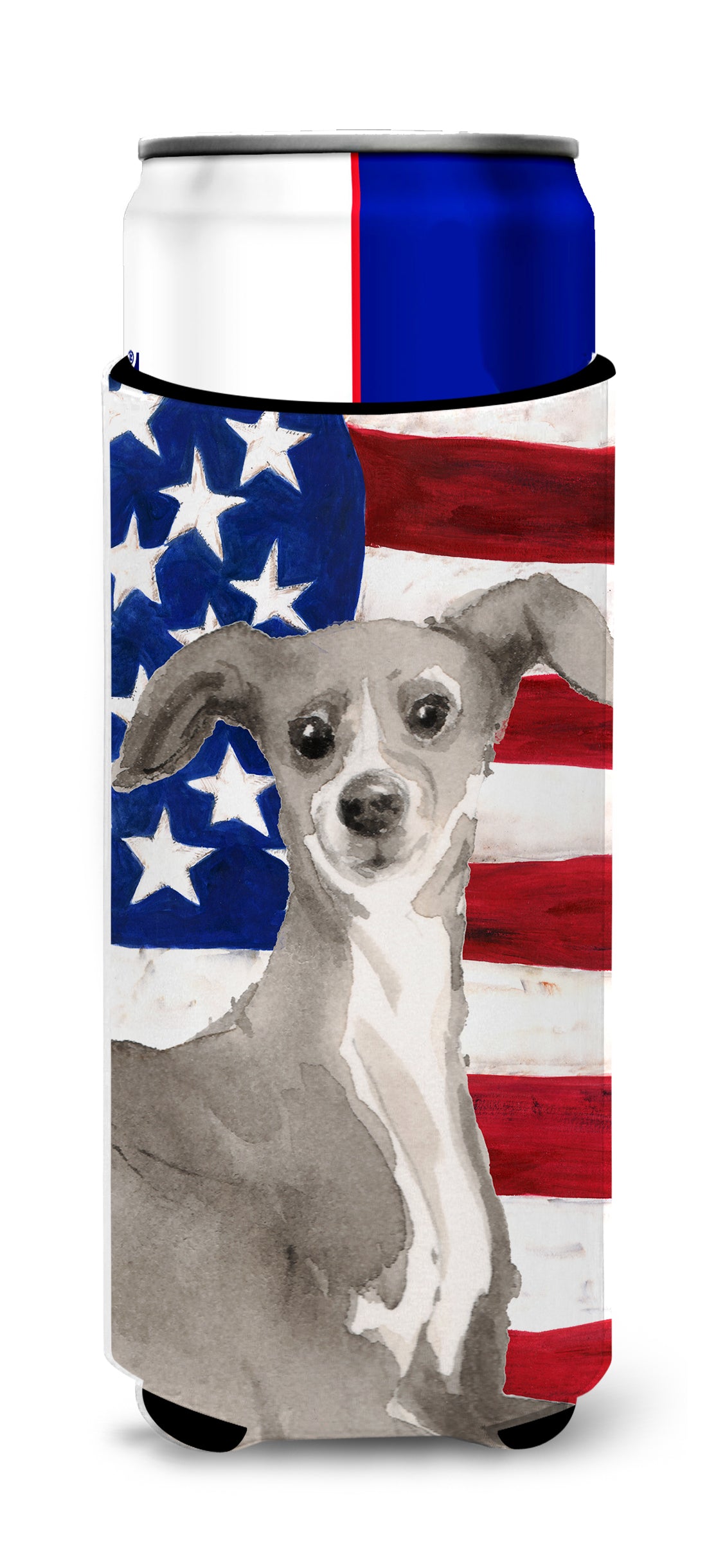 Italian Greyhound Patriotic  Ultra Hugger for slim cans BB9387MUK  the-store.com.