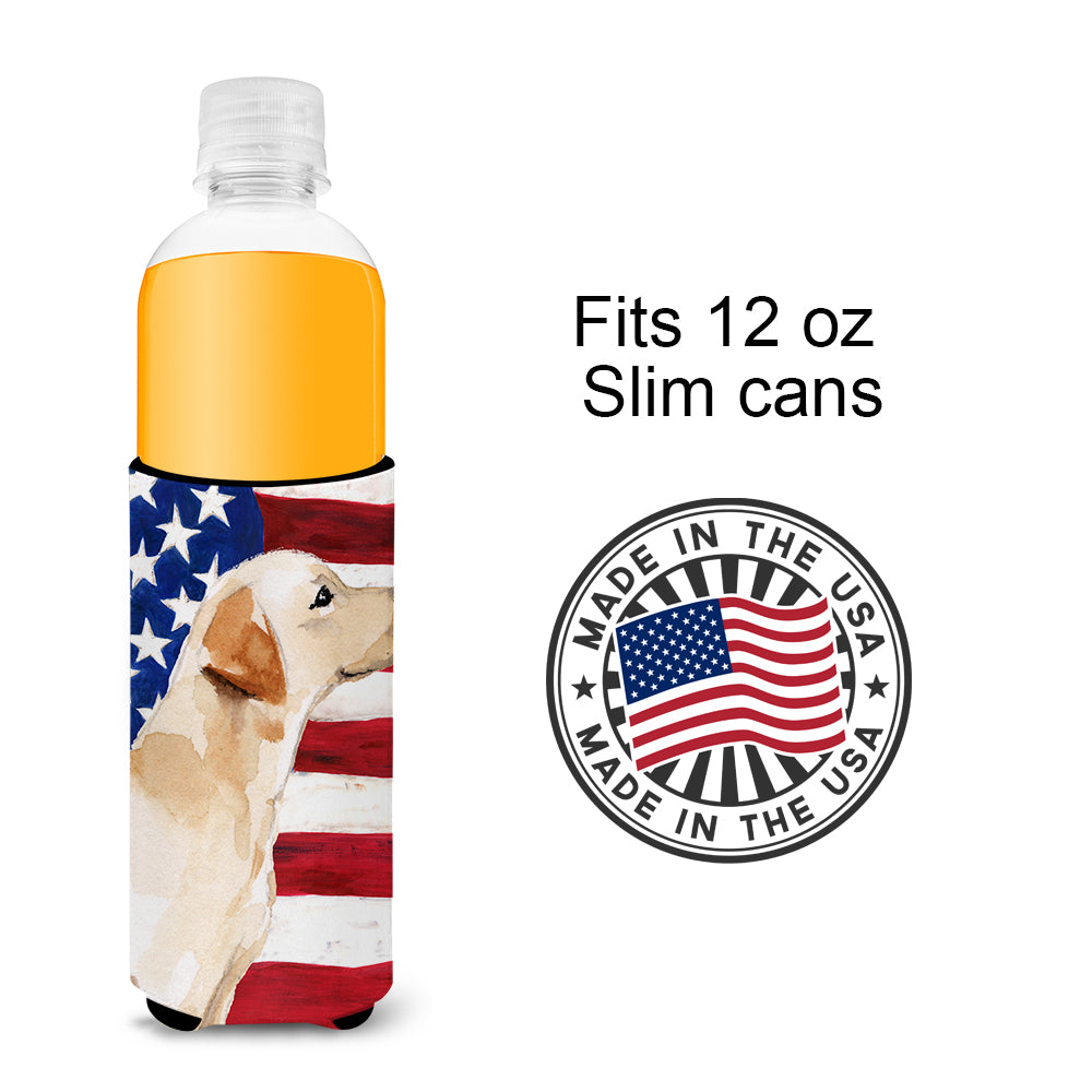 Yellow Labrador #2 Patriotic  Ultra Hugger for slim cans BB9388MUK