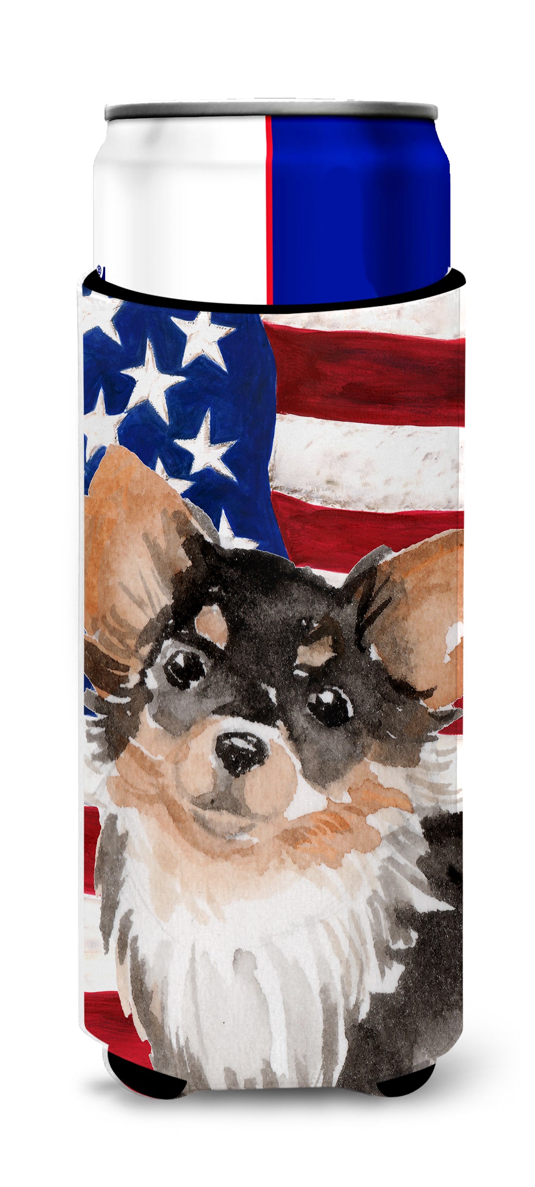 Long Haired Chihuahua Patriotic  Ultra Hugger for slim cans BB9389MUK