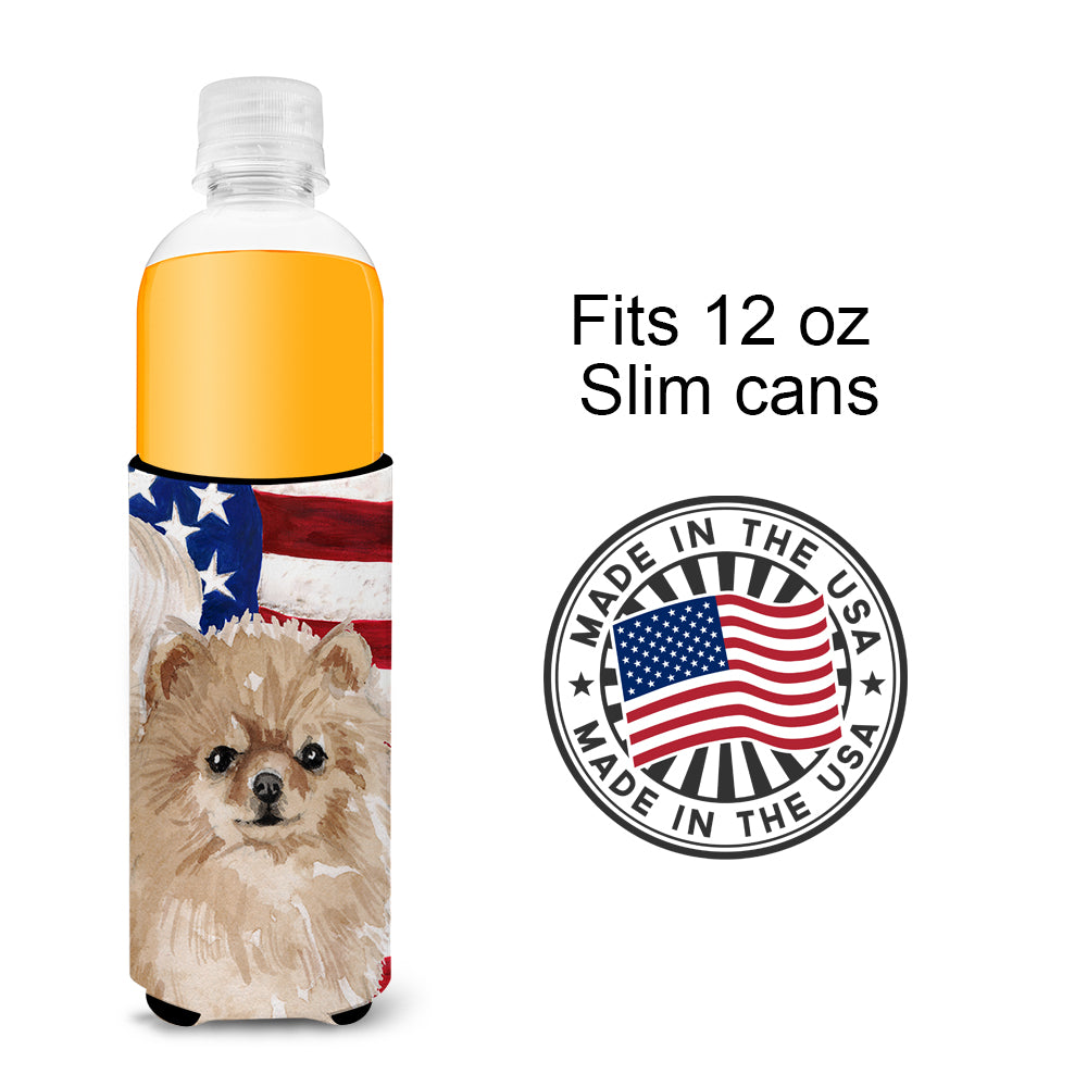 Pomeranian Patriotic  Ultra Hugger for slim cans BB9390MUK  the-store.com.