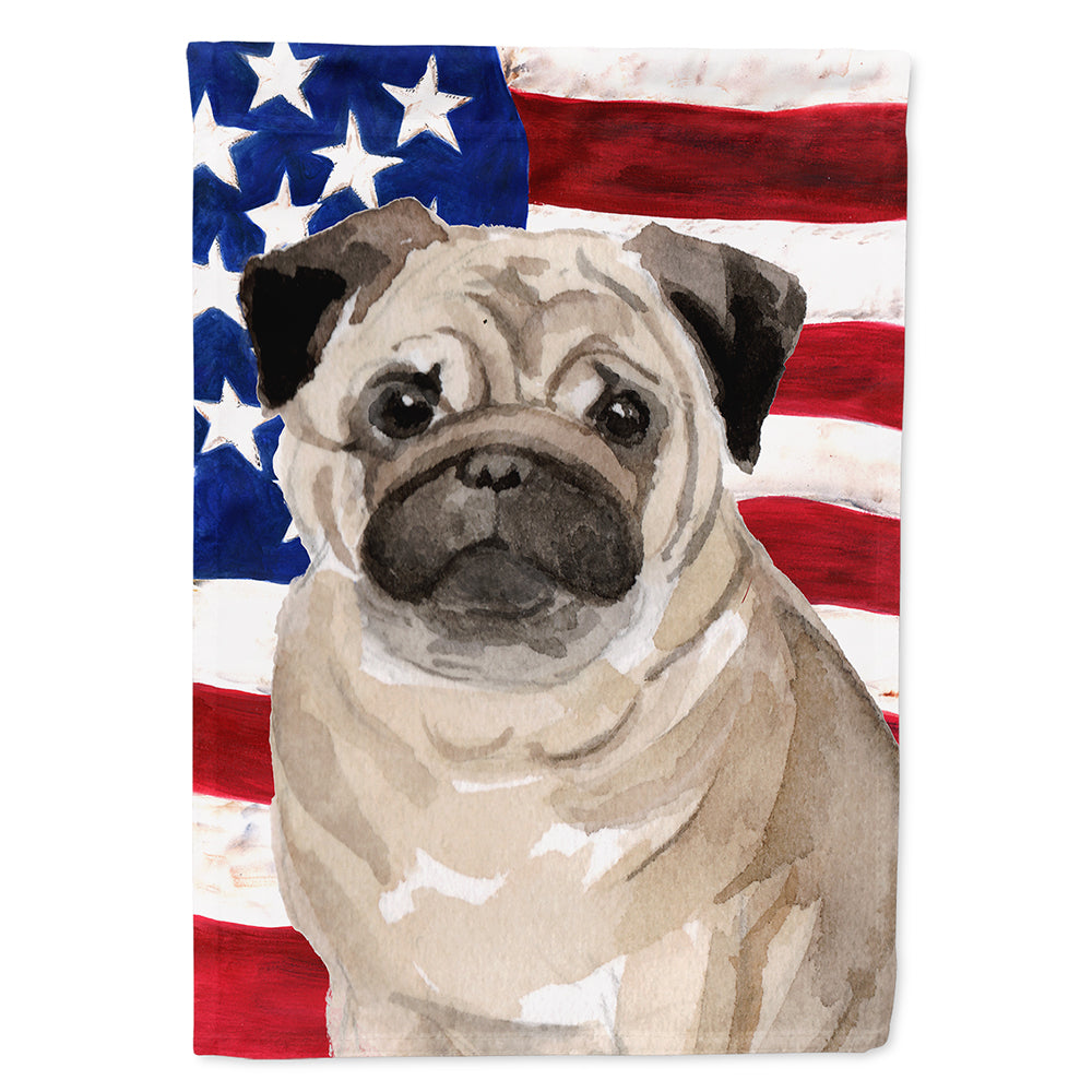 Fawn Pug Patriotic Flag Canvas House Size BB9391CHF  the-store.com.