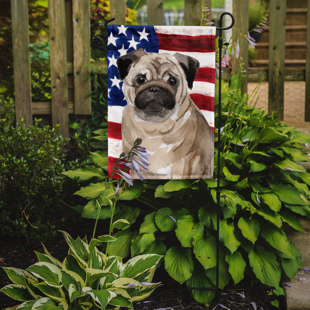 Fawn Pug Patriotic Flag Garden Size BB9391GF