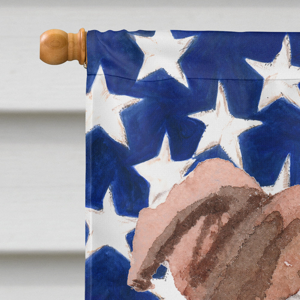 Red Staffie Bull Terrier Patriotic Flag Canvas House Size BB9392CHF  the-store.com.
