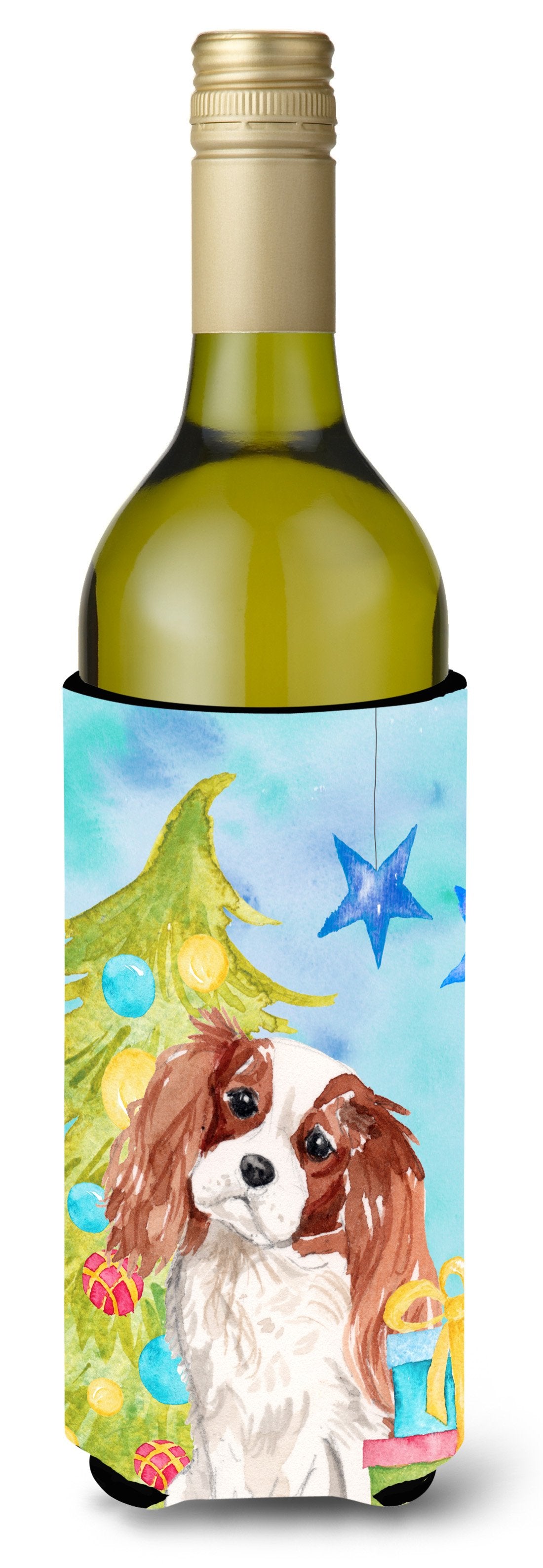 Blenheim Cavalier Spaniel Christmas Wine Bottle Beverge Insulator Hugger BB9393LITERK by Caroline&#39;s Treasures