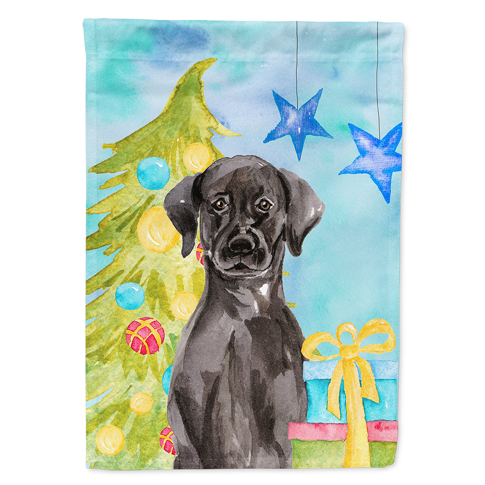 Black Labrador Christmas Flag Canvas House Size BB9398CHF