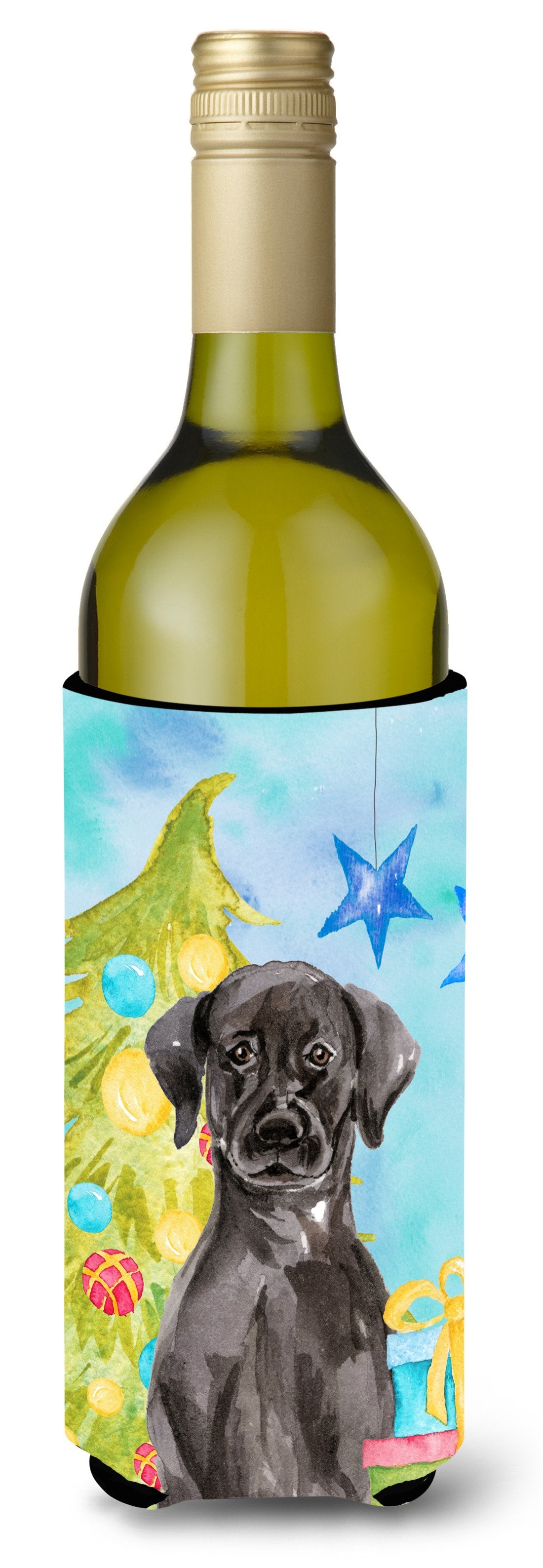 Black Labrador Christmas Wine Bottle Beverge Insulator Hugger BB9398LITERK by Caroline&#39;s Treasures