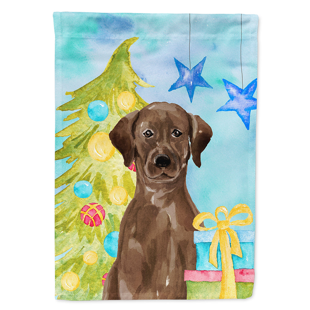 Chocolate Labrador Christmas Flag Canvas House Size BB9400CHF