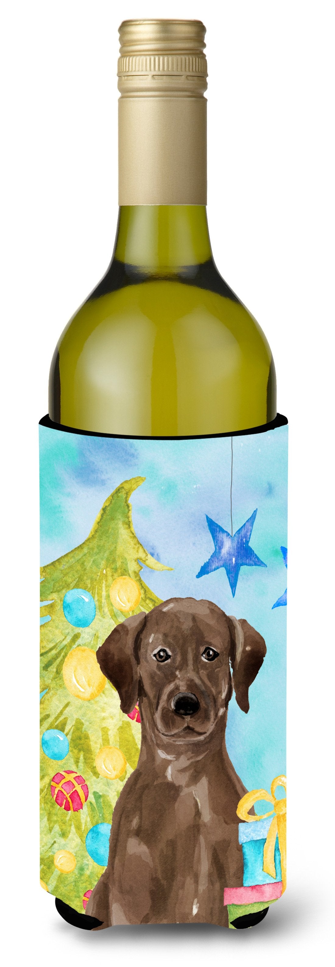 Chocolate Labrador Christmas Wine Bottle Beverge Insulator Hugger BB9400LITERK by Caroline&#39;s Treasures