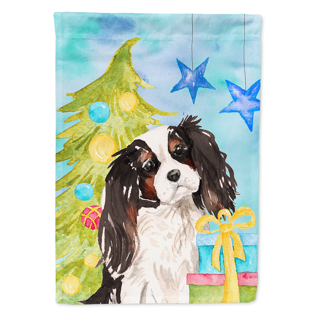 Tricolor Cavalier Spaniel Christmas Flag Canvas House Size BB9402CHF