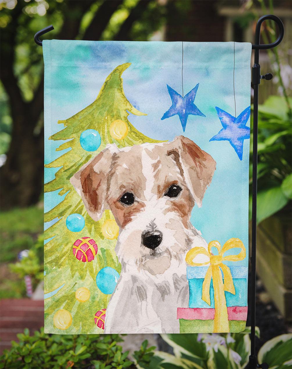 Wire Hair Jack Russell Christmas Flag Garden Size BB9403GF