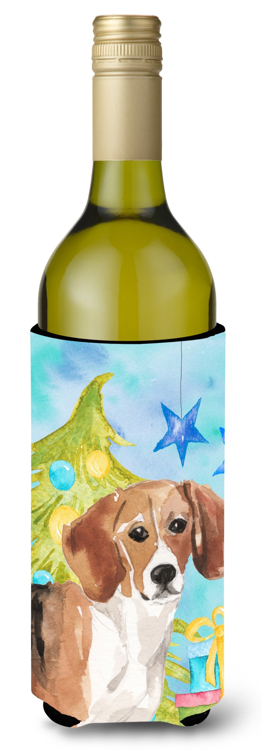 Beagle Christmas Wine Bottle Beverge Insulator Hugger BB9404LITERK by Caroline&#39;s Treasures