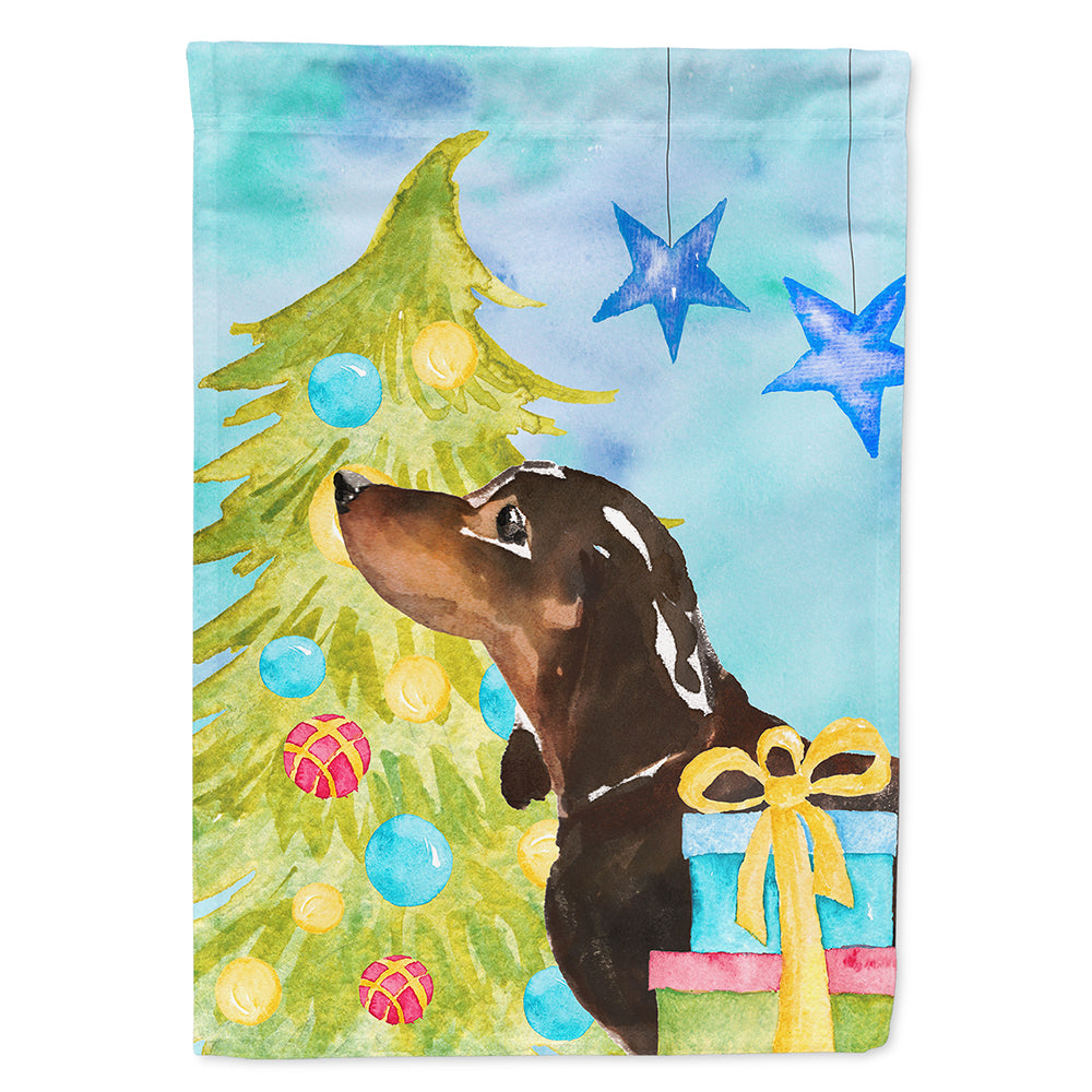 Black and Tan Dachshund Christmas Flag Canvas House Size BB9405CHF  the-store.com.