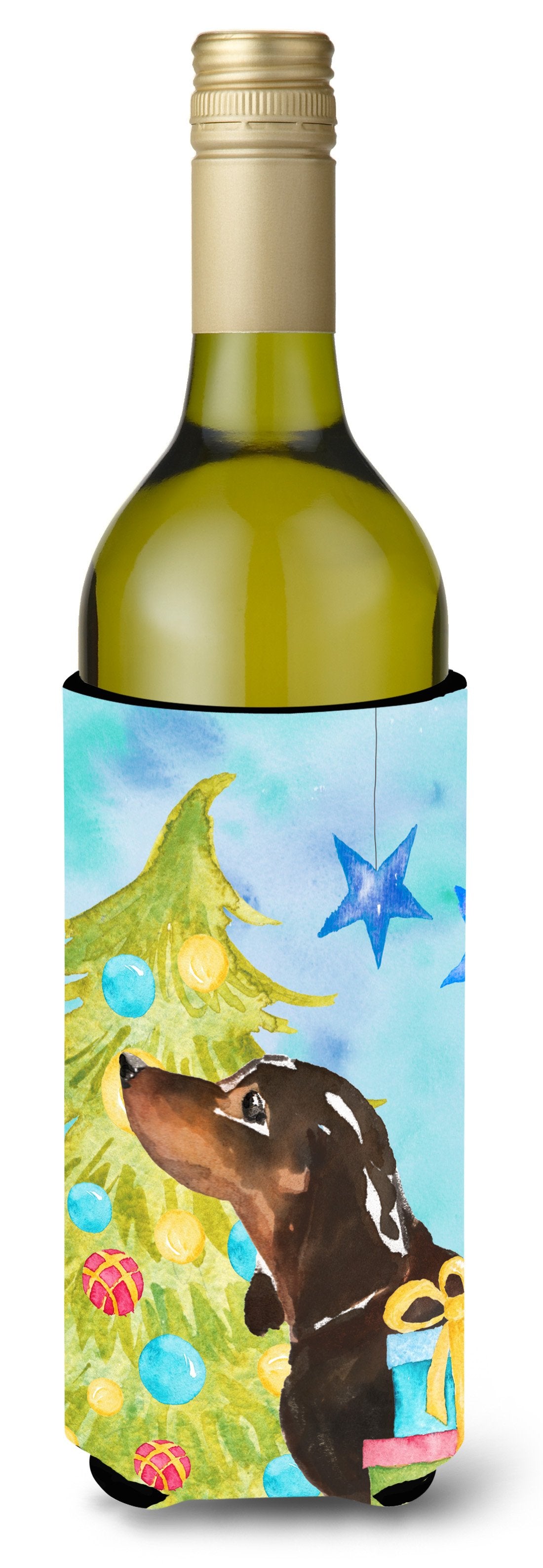 Black and Tan Dachshund Christmas Wine Bottle Beverge Insulator Hugger BB9405LITERK by Caroline's Treasures