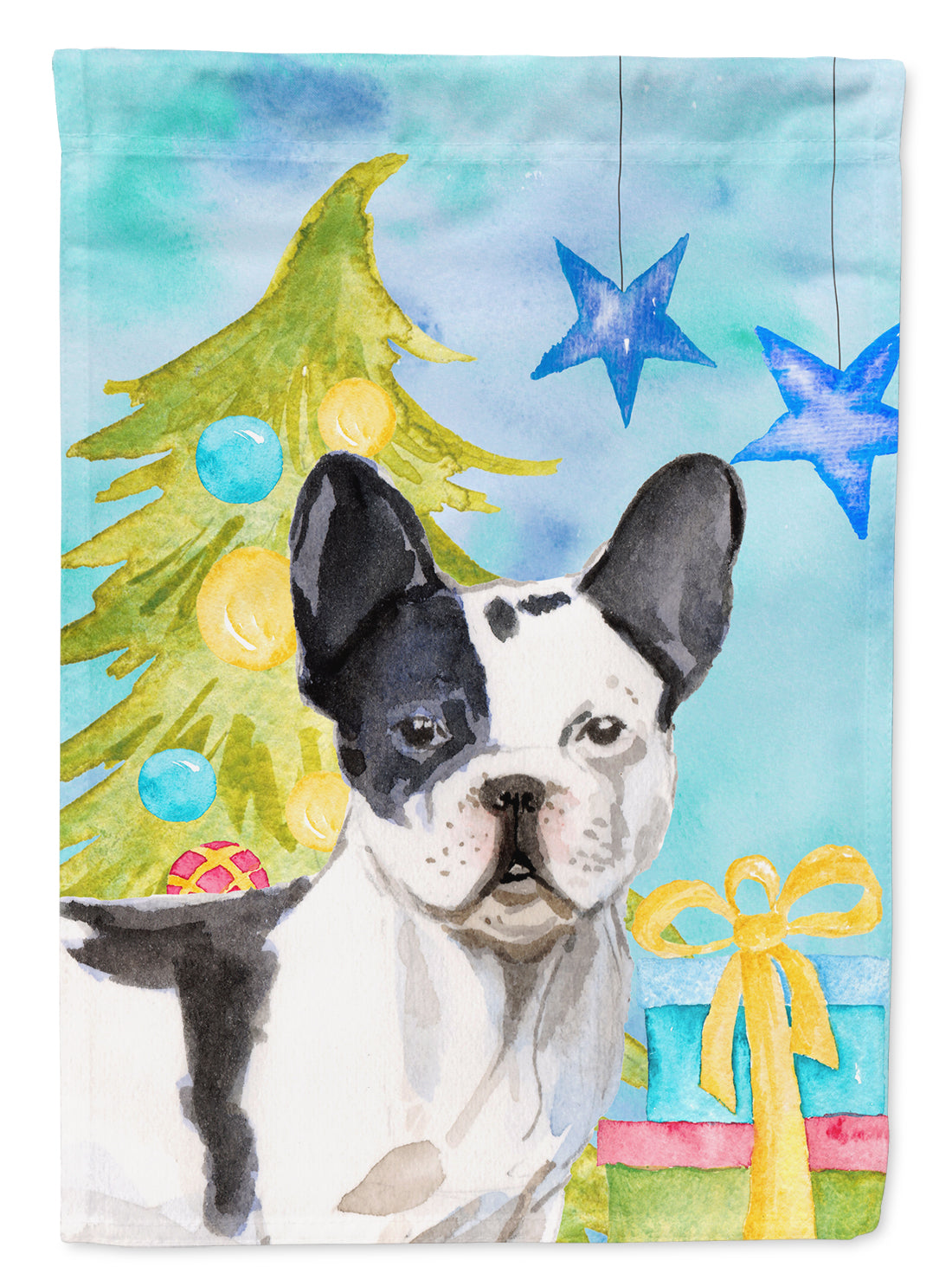 Black White French Bulldog Christmas Flag Garden Size BB9407GF