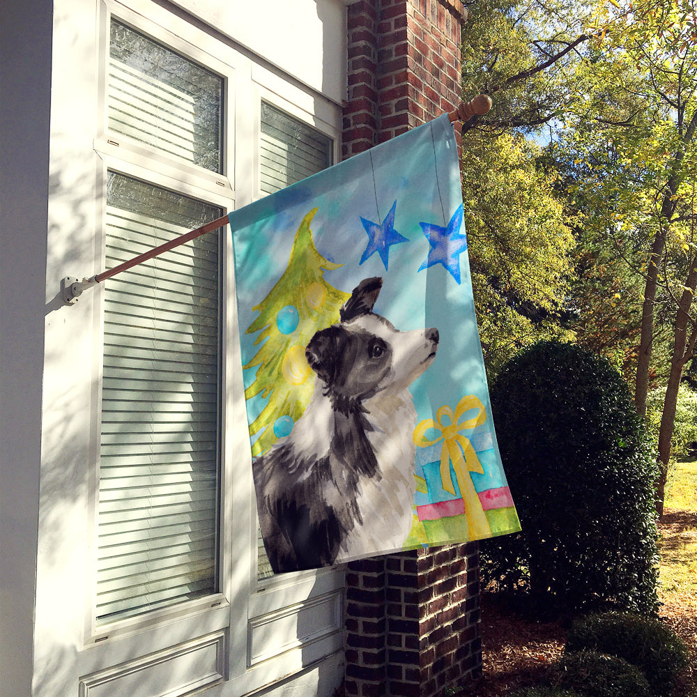 Border Collie Christmas Flag Canvas House Size BB9408CHF  the-store.com.