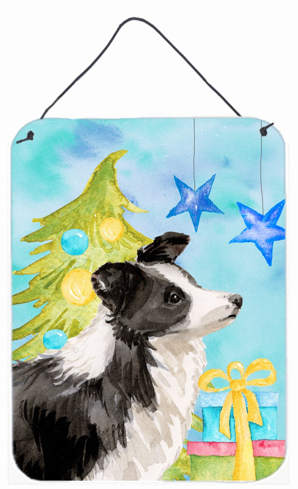 Border Collie Christmas Wall or Door Hanging Prints BB9408DS1216 by Caroline's Treasures