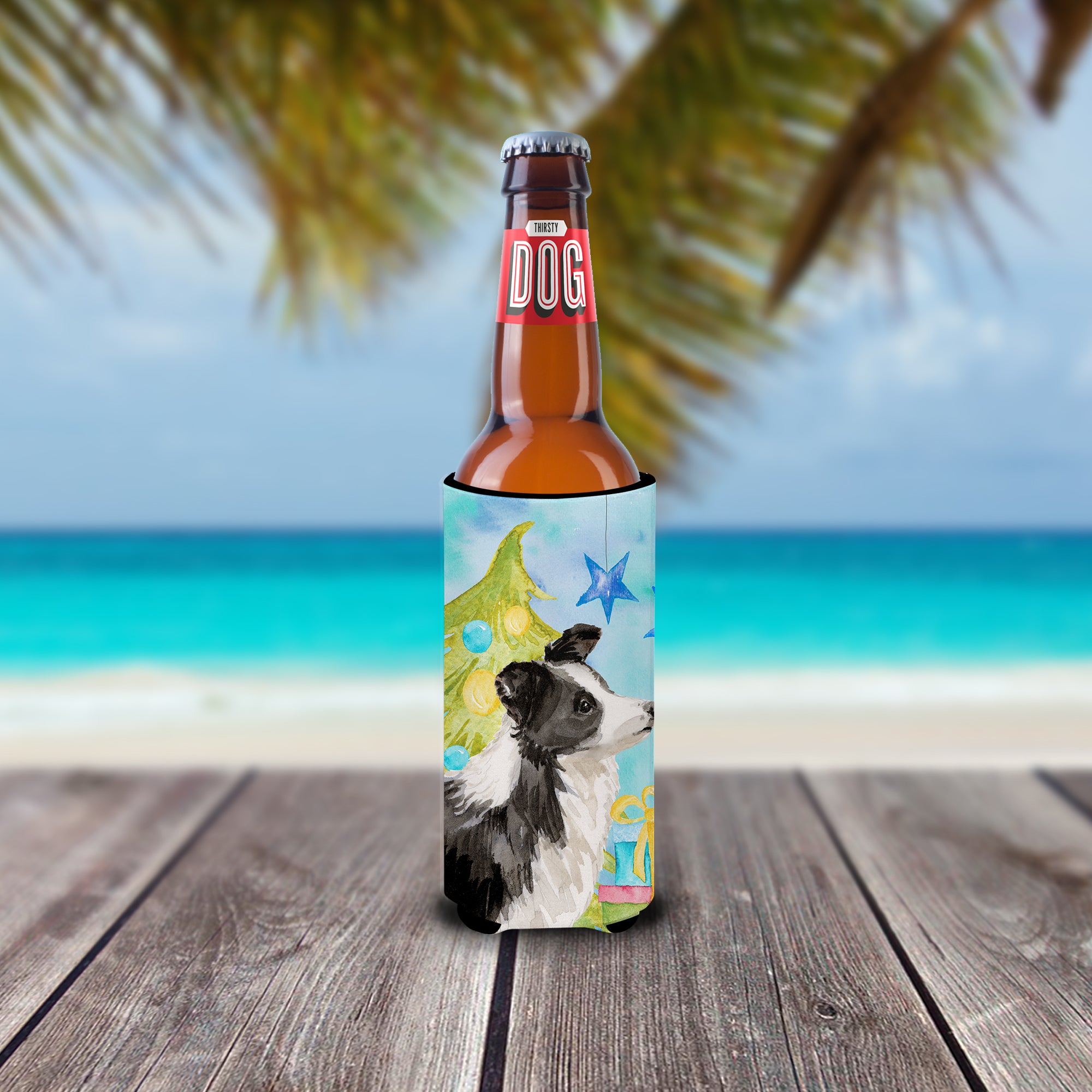 Border Collie Christmas  Ultra Hugger for slim cans BB9408MUK  the-store.com.