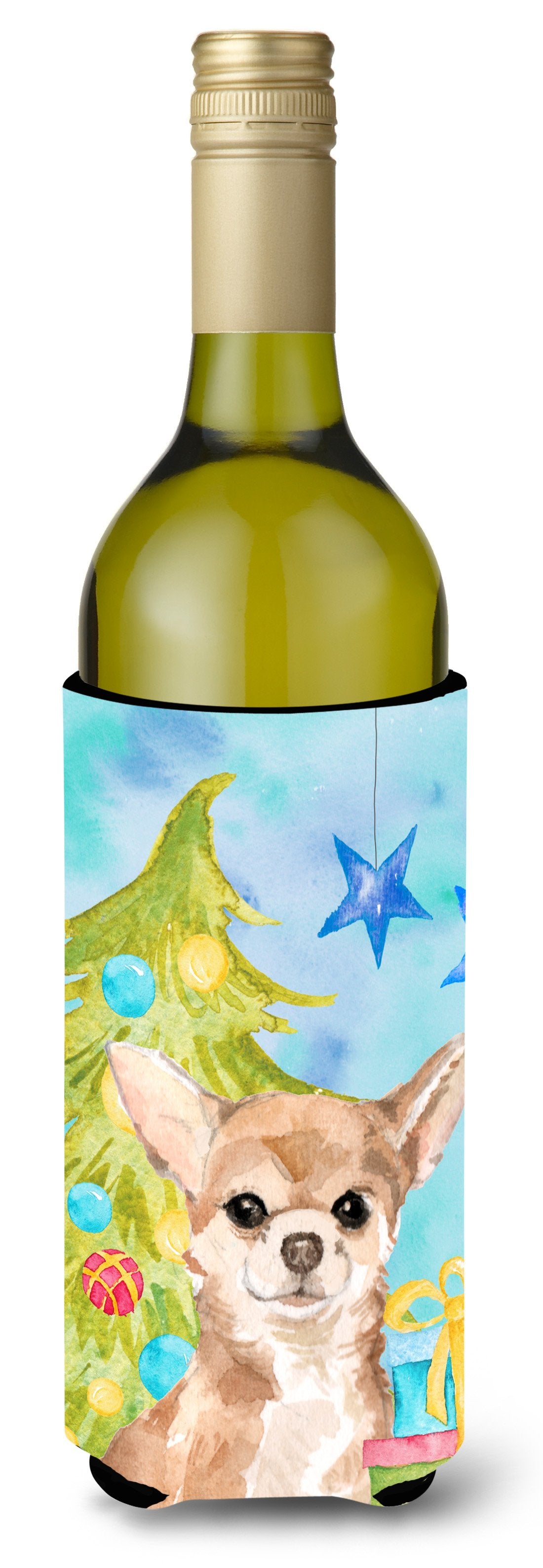Chihuahua Christmas Wine Bottle Beverge Insulator Hugger BB9411LITERK by Caroline&#39;s Treasures