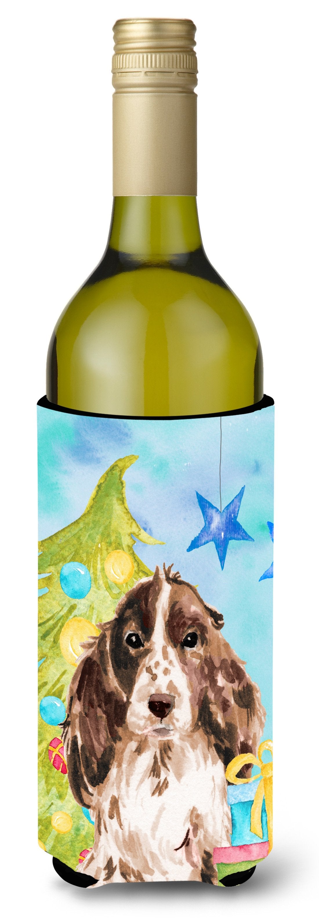 Brown Parti Christmas Wine Bottle Beverge Insulator Hugger BB9412LITERK by Caroline's Treasures