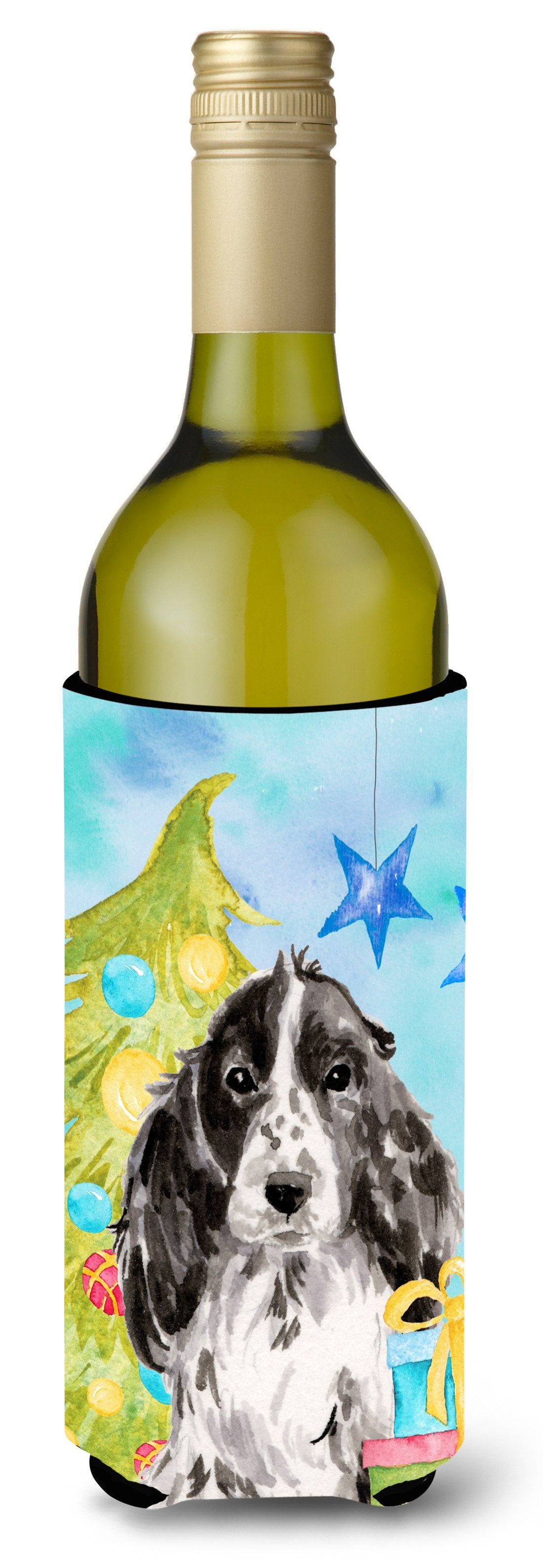 Black Parti Christmas Wine Bottle Beverge Insulator Hugger BB9413LITERK by Caroline's Treasures