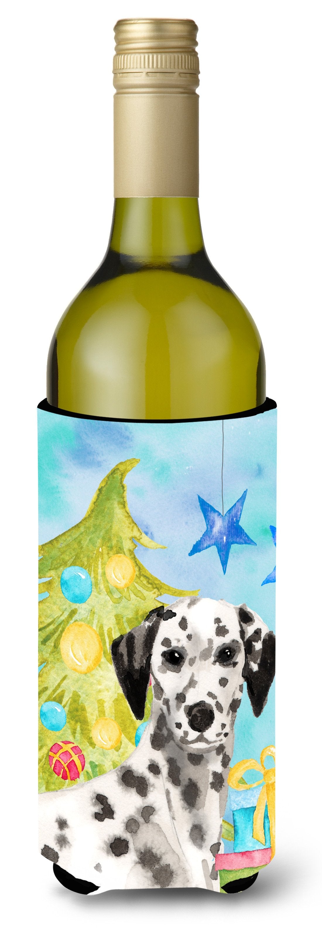 Dalmatian Christmas Wine Bottle Beverge Insulator Hugger BB9415LITERK by Caroline&#39;s Treasures