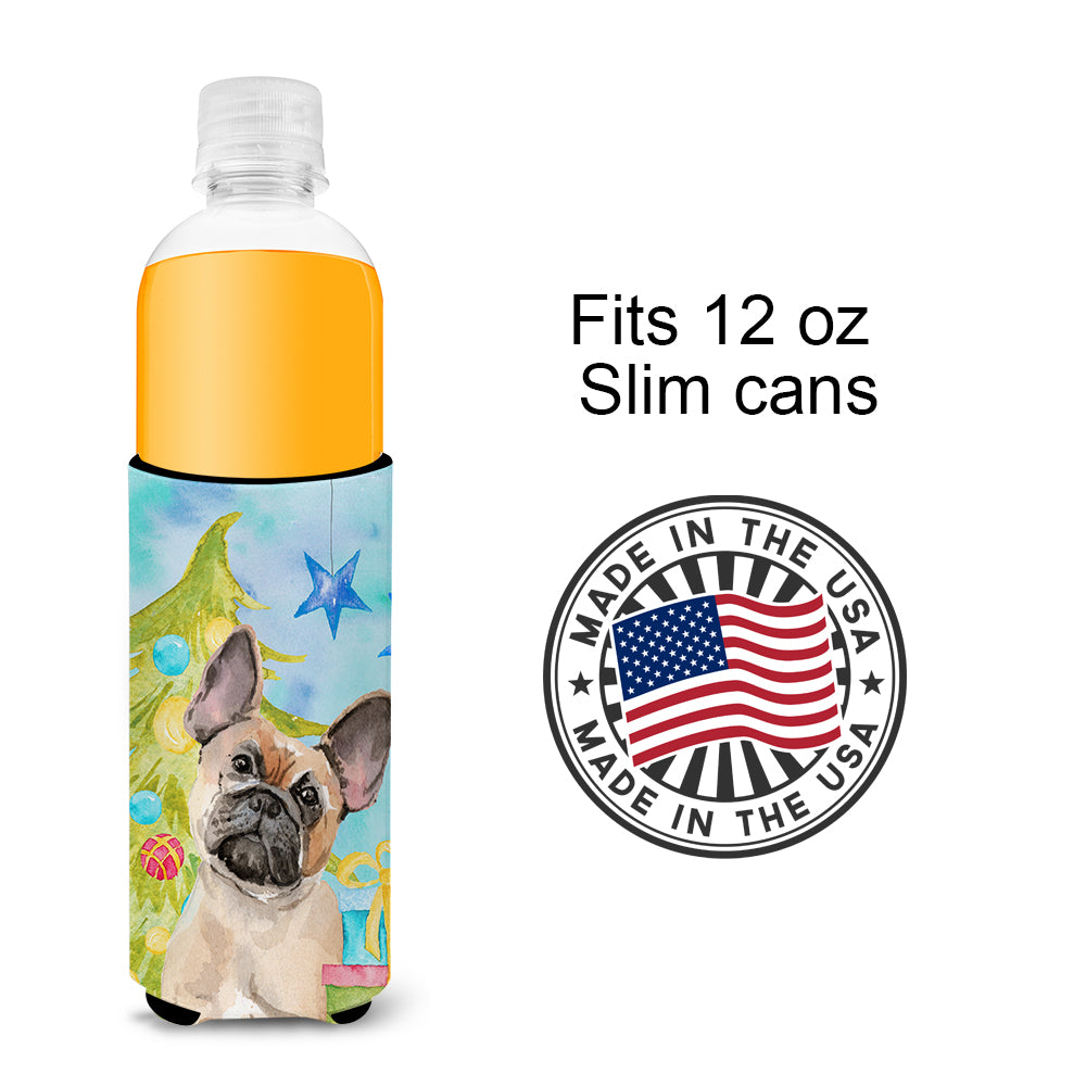 Fawn French Bulldog Christmas  Ultra Hugger for slim cans BB9417MUK  the-store.com.