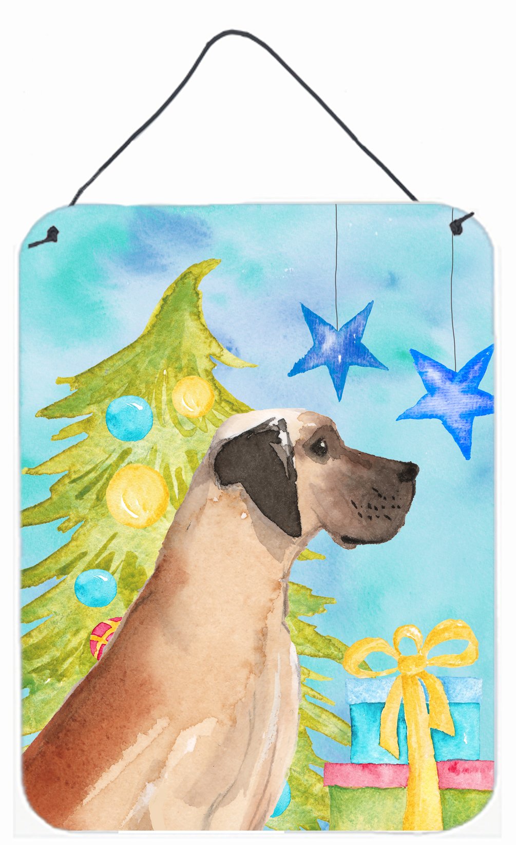 Fawn Natural Great Dane Christmas Wall or Door Hanging Prints BB9419DS1216 by Caroline&#39;s Treasures
