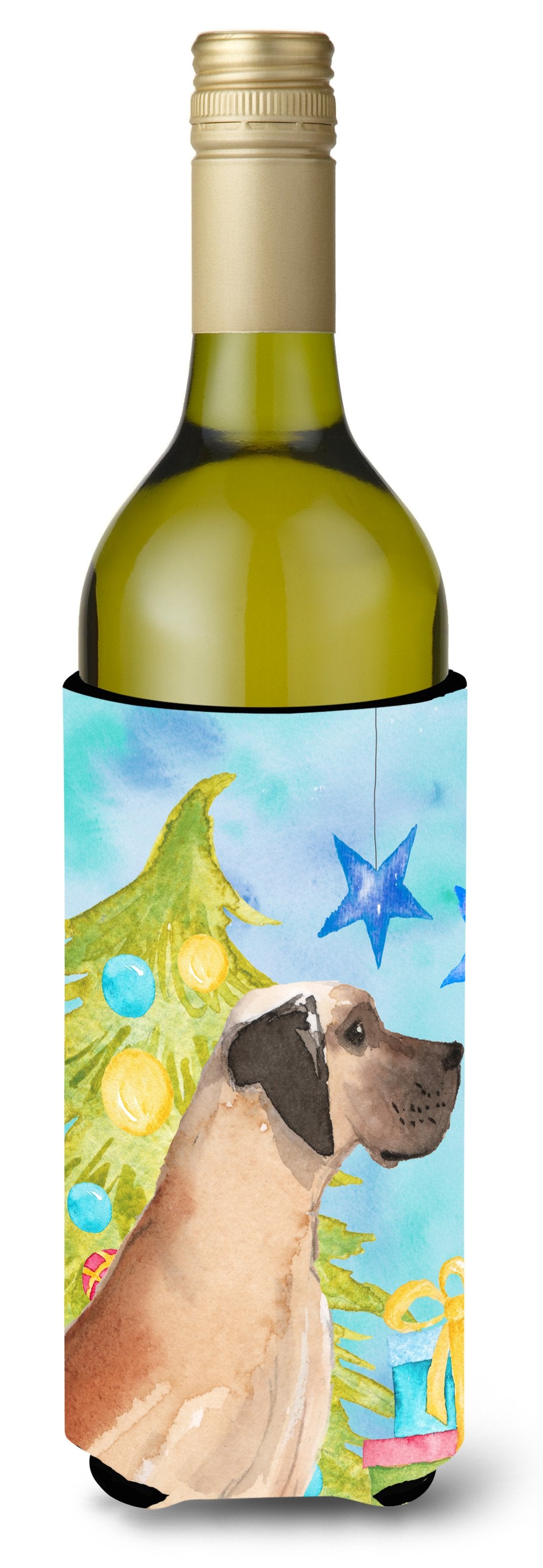 Fawn Natural Great Dane Christmas Wine Bottle Beverge Insulator Hugger BB9419LITERK by Caroline's Treasures