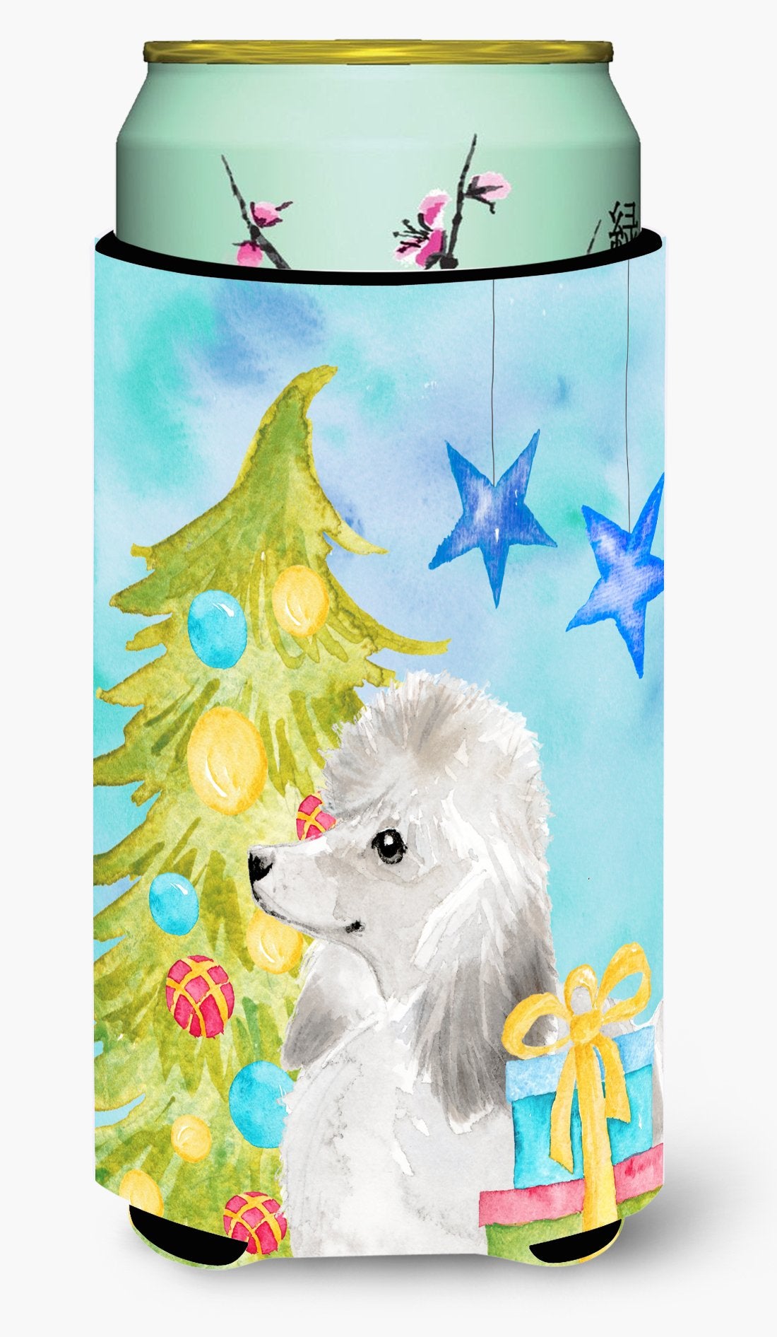 White Standard Poodle Christmas Tall Boy Beverage Insulator Hugger BB9421TBC by Caroline&#39;s Treasures