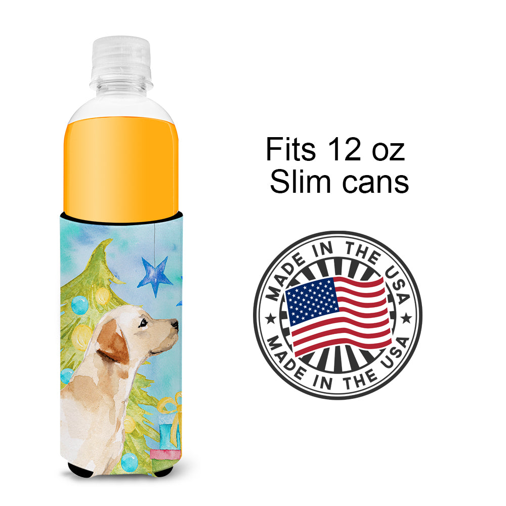 Yellow Labrador #2 Christmas  Ultra Hugger for slim cans BB9423MUK