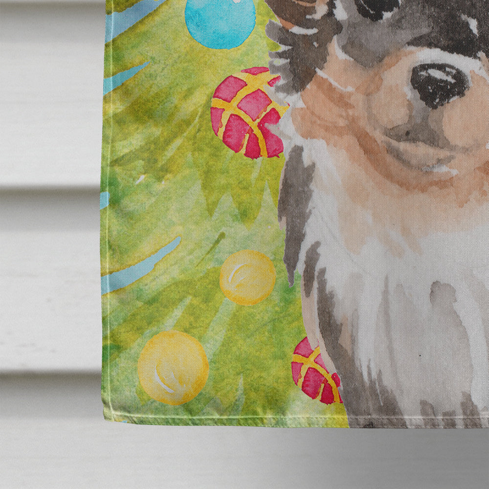 Long Haired Chihuahua Christmas Flag Canvas House Size BB9424CHF  the-store.com.
