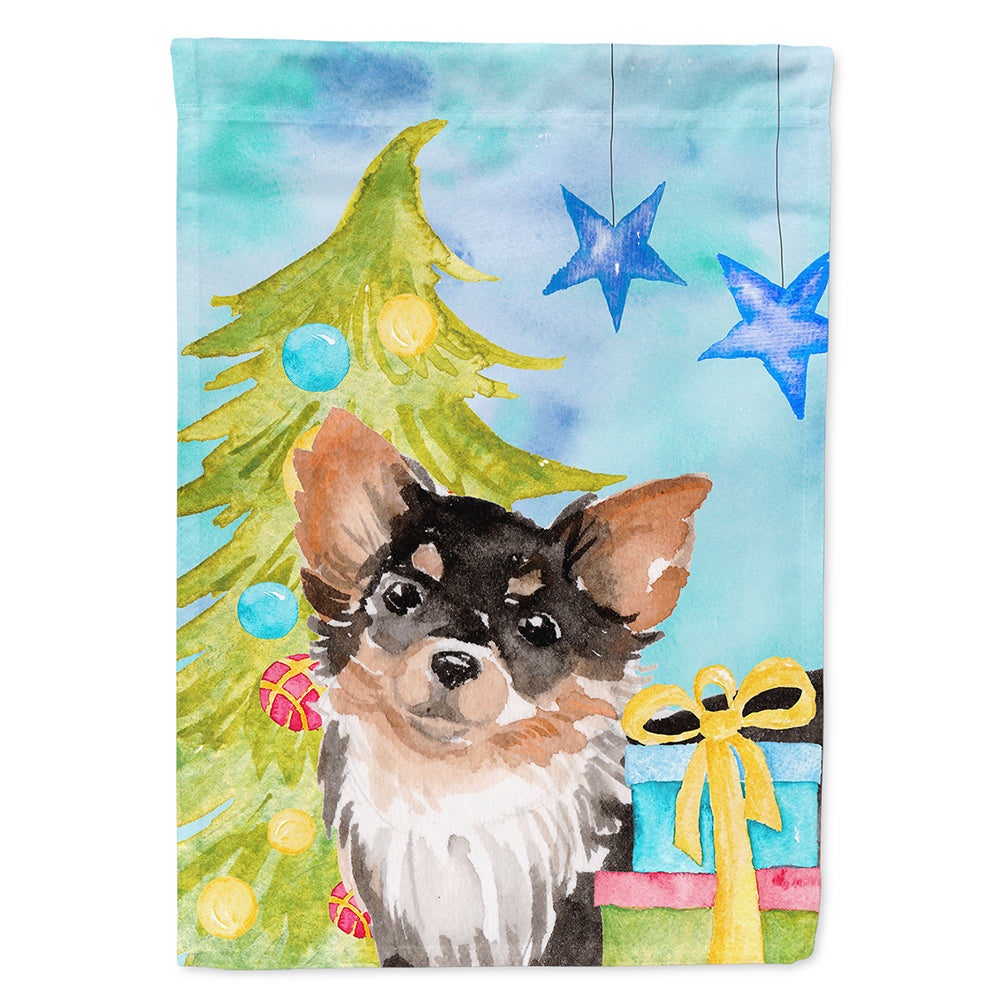 Long Haired Chihuahua Christmas Flag Canvas House Size BB9424CHF