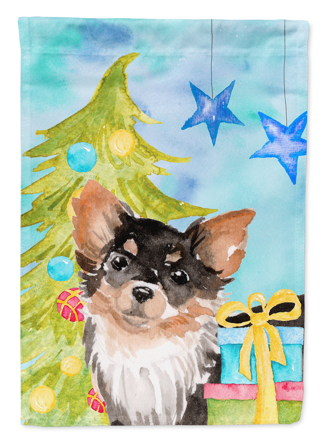 Caroline's Treasures Long Haired Chihuahua Christmas Garden Flag - Outdoor Decorative Yard Flag BB9424GF
