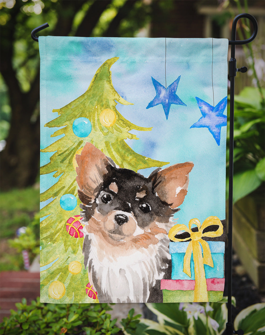 Long Haired Chihuahua Christmas Flag Garden Size BB9424GF  the-store.com.