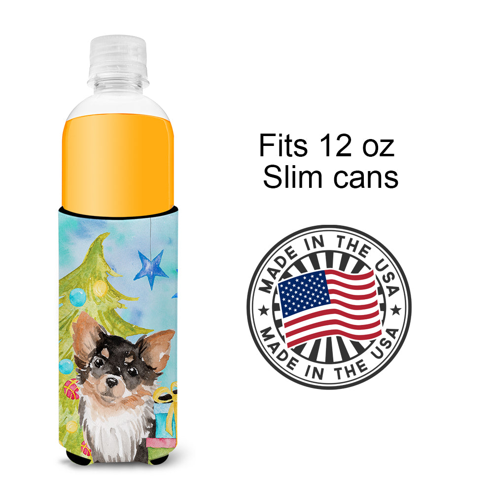Long Haired Chihuahua Christmas  Ultra Hugger for slim cans BB9424MUK  the-store.com.